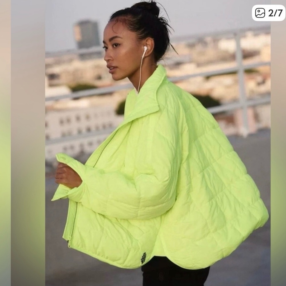 Highlighter Yellow Women's Puffer Jacket